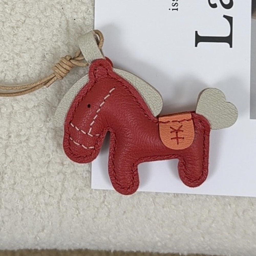 TANGFEEL创意挂件 好柿发生 马上有钱 牛皮小狗小熊包包钥匙扣ins