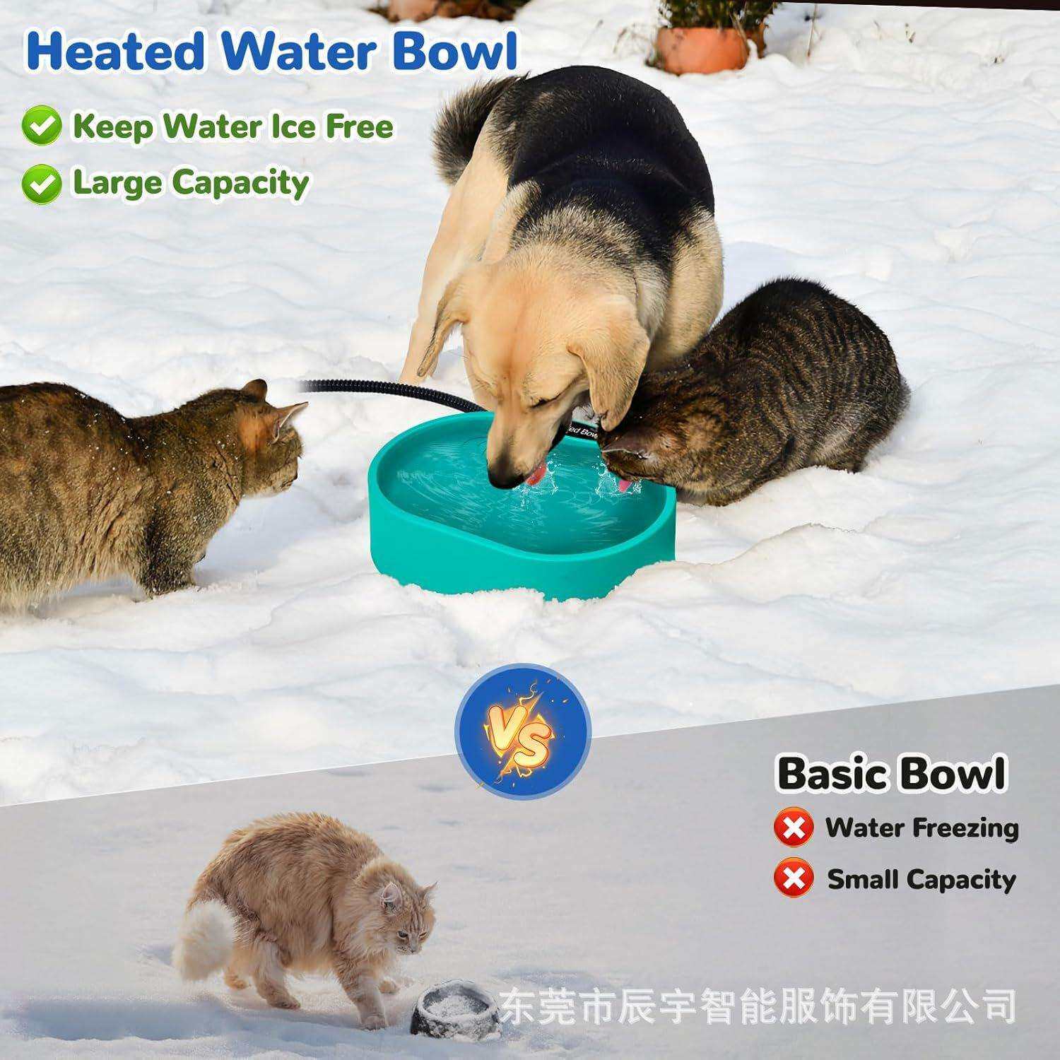 发热宠物碗自动加热猫碗狗碗PP材质3.7L大容量抗摔恒温宠物加热碗
