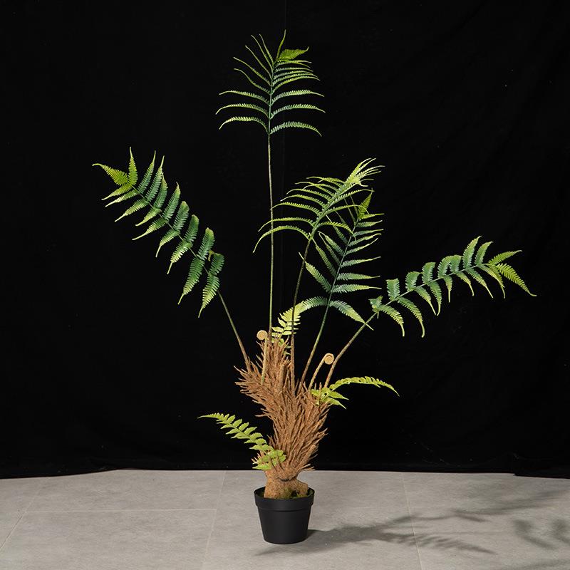 室内落地装饰金星蕨类假绿植盆栽北欧仿真植物盆景摆件假树