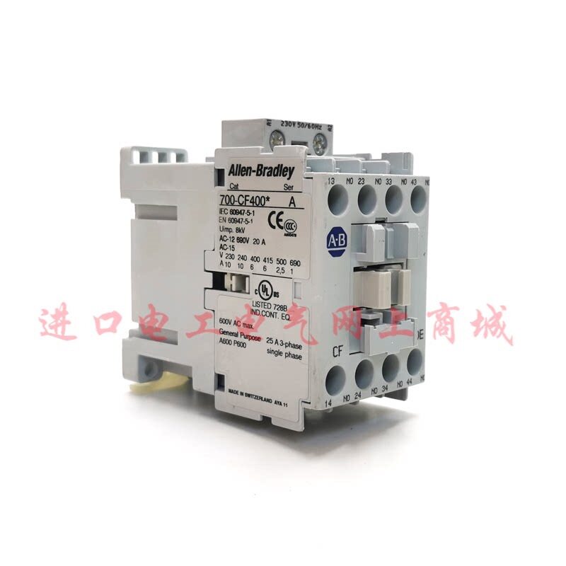 进囗AB罗克韦尔700-CF400交流接触器式继电器AC24V110V230V