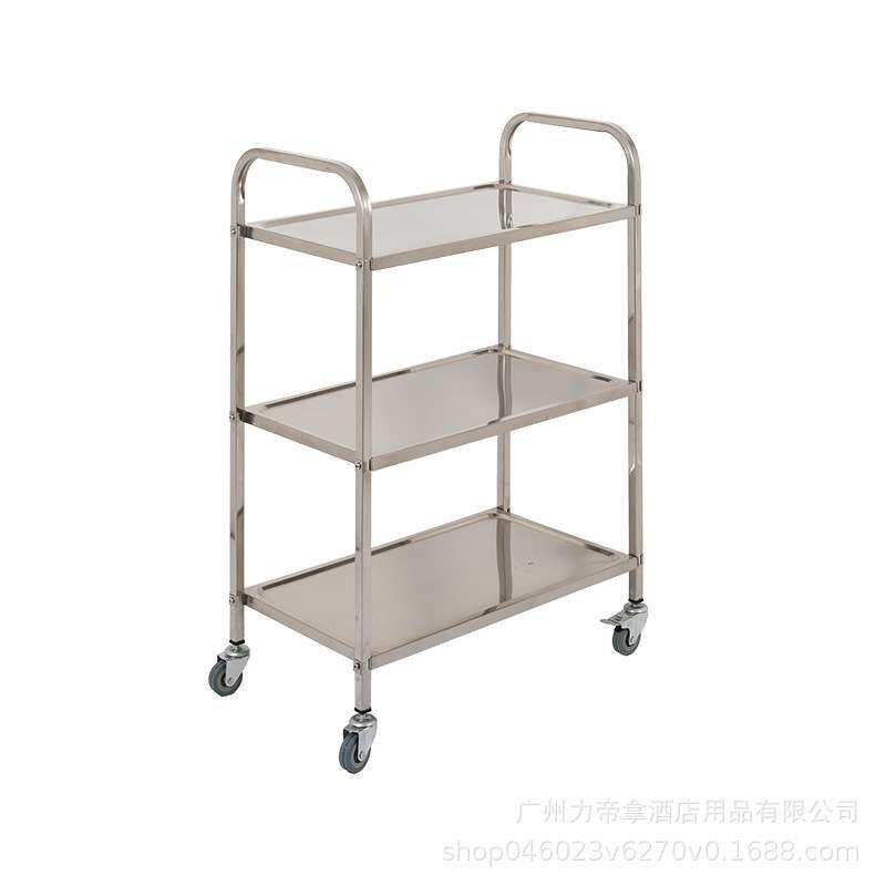 不锈钢火锅车三层拆装方管餐车厨房置物架客房服务车酒店推车
