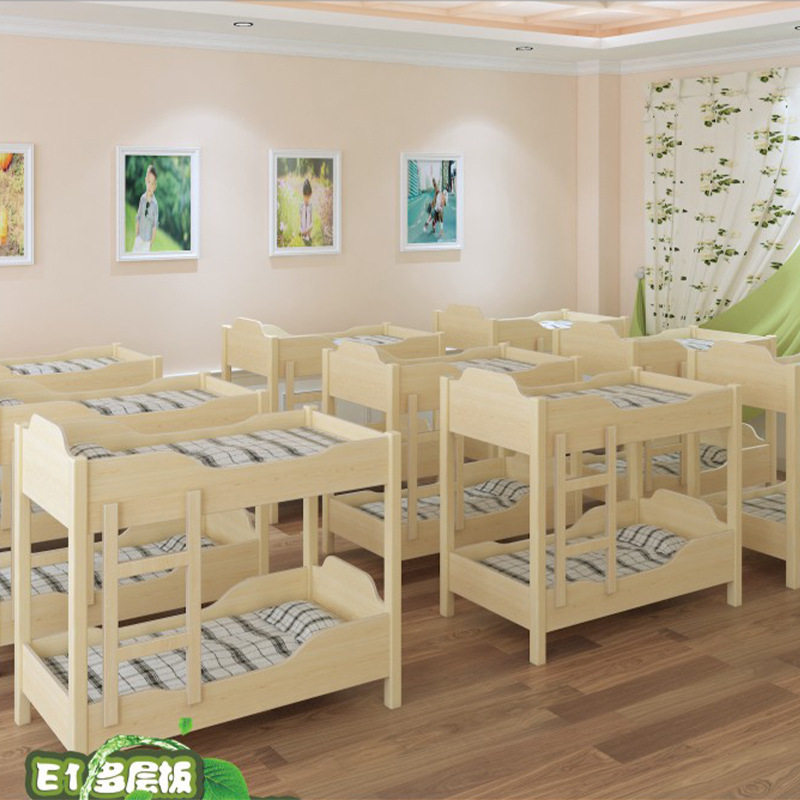 幼儿园床午睡床樟子松推拉床四层上下铺儿童床实木托管床午托床