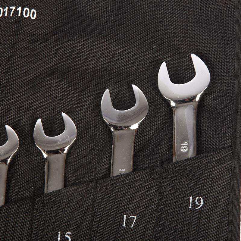 钢盾工具9件套铬钒钢公制精抛光两用长扳手组套9件套两用扳手套装