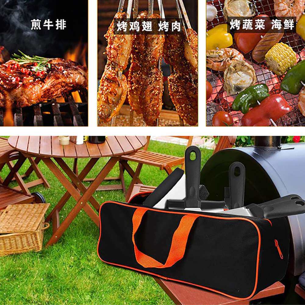 亚马逊不锈钢铲烧烤料理铲组合烤具套装露营BBQ户外烧烤工具套装