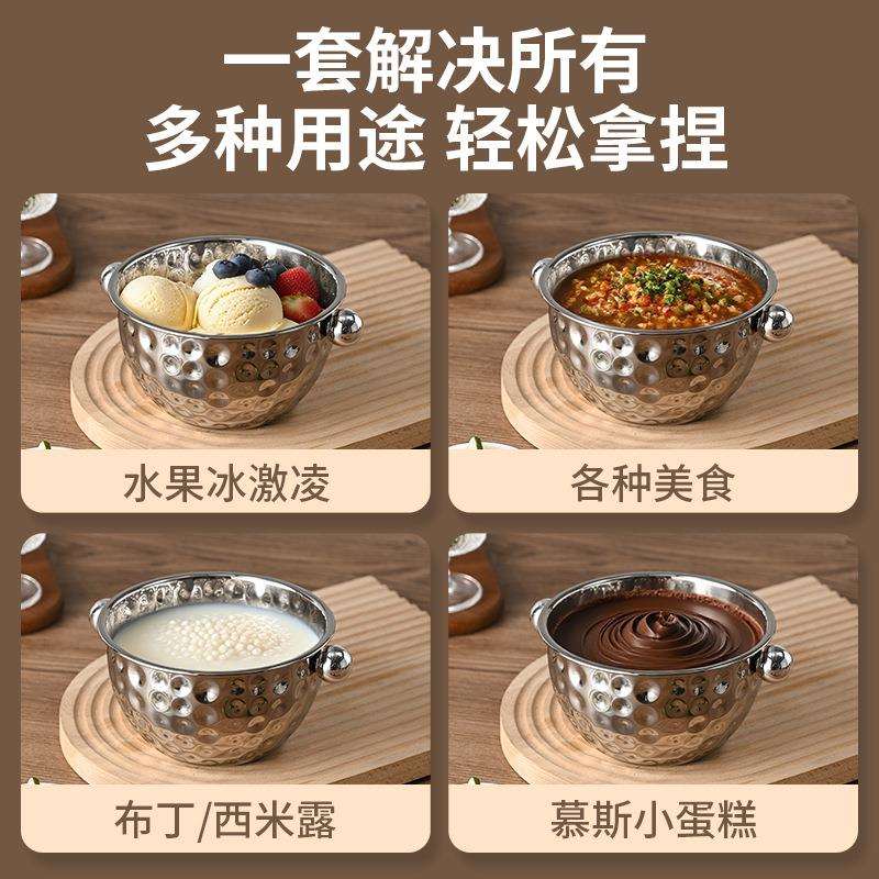 不锈钢锤印沙拉碗水果盘刺身海鲜沙拉盘水果盆小食盘酒店西餐上菜