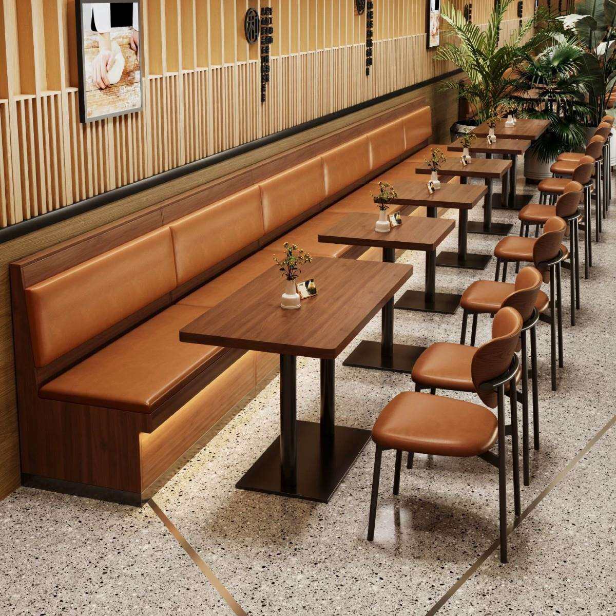 复古美式餐厅酒吧桌椅组合清吧民谣集酒馆火锅店板式卡座沙发商用