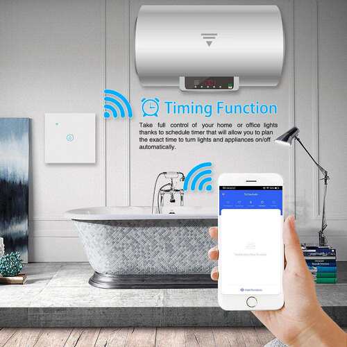 跨境86型欧标智能热水器开关支持Google Home Alexa语音涂鸦开关