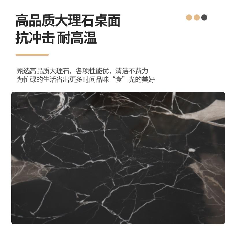 广东佛山意式轻奢长方形大理石餐桌宝格俪黑玫瑰家用