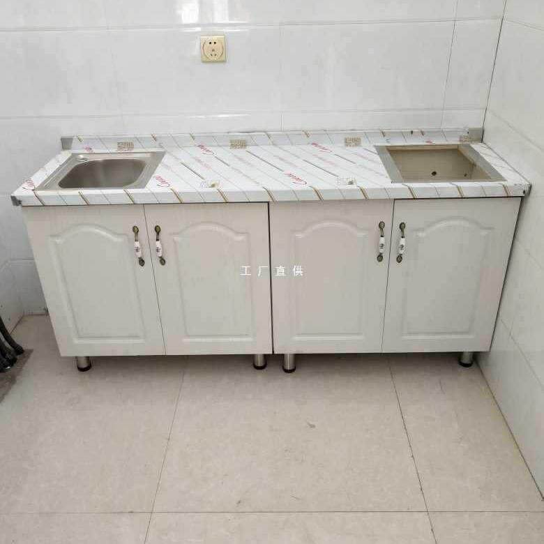灶台柜碗柜厨房柜水槽柜单体不锈钢简易橱柜整体厨房柜组装经