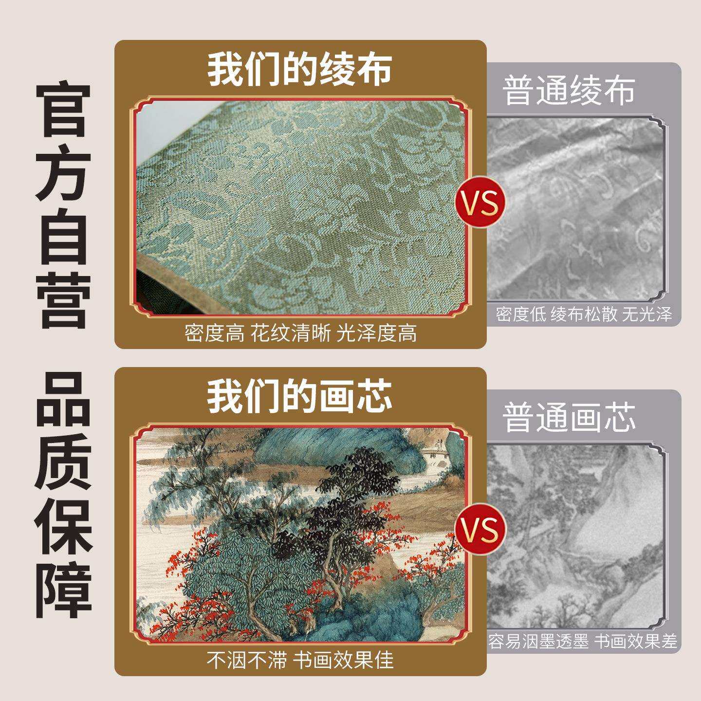 盈浩仿古花鸟国画新中式卷轴挂画玄关装饰画棋牌茶室背景画免打孔