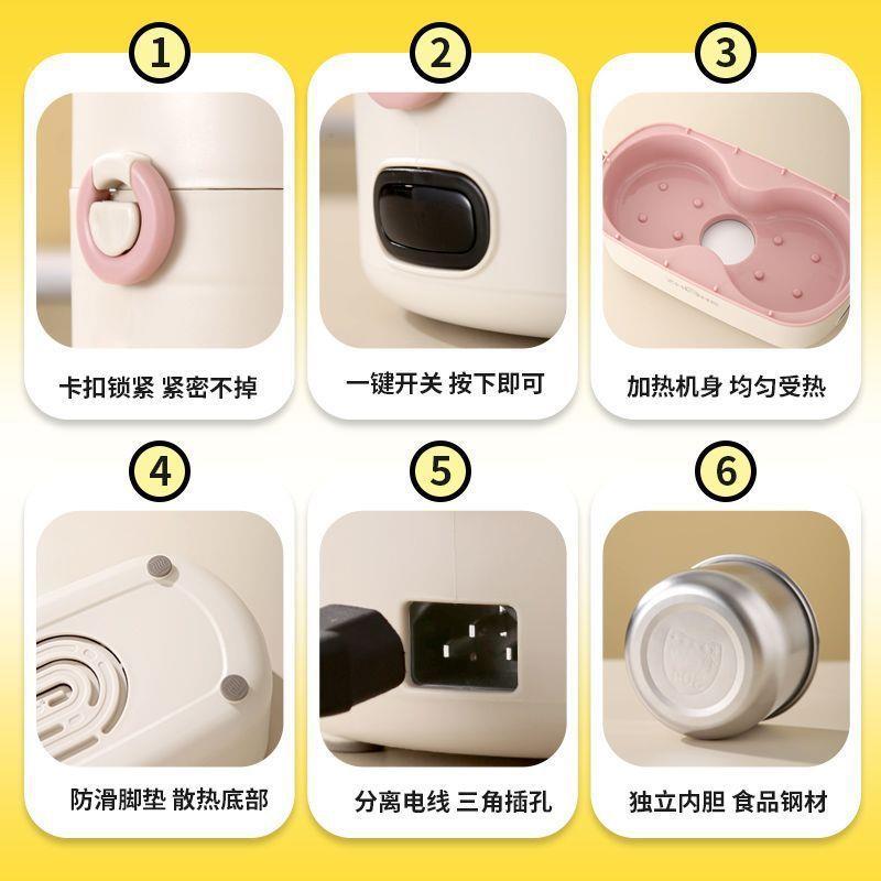 电热饭盒大容量上班族女带盖可煮饭插电迷你电饭锅保温电加热餐盒