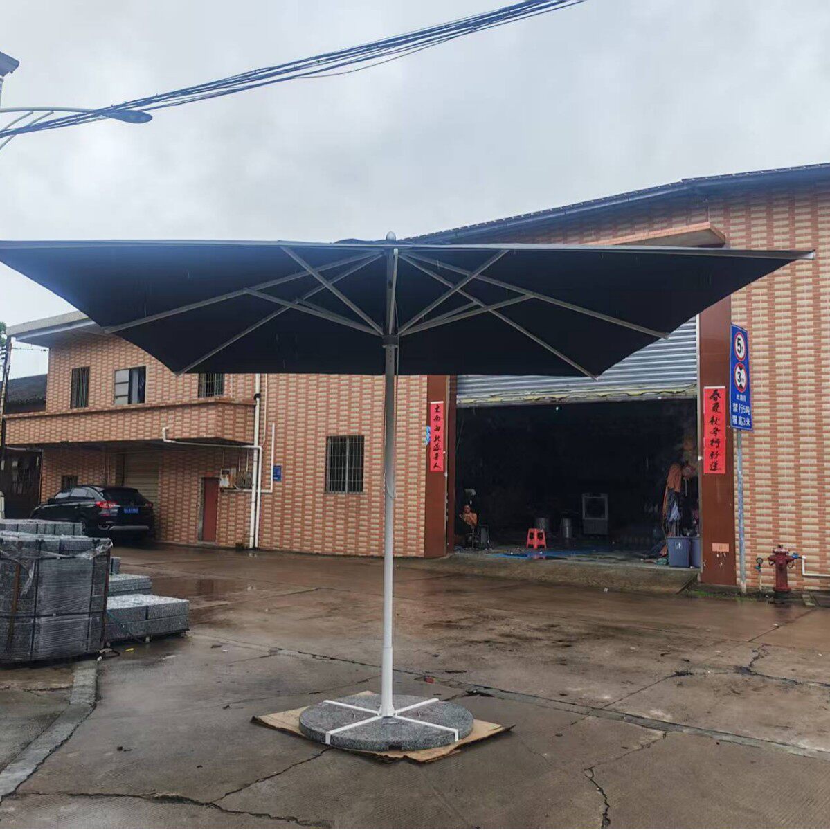 户外遮阳伞铝合金伞架大型中柱庭院伞庭院酒店民宿遮阳伞中柱伞