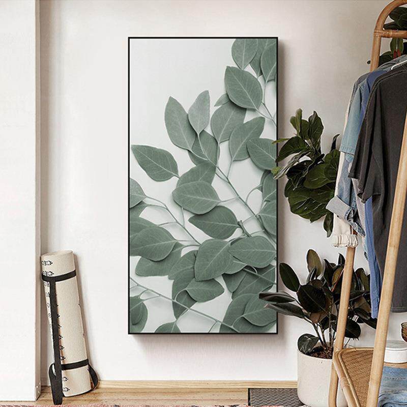 枝繁叶茂 北欧风格绿植玄关装饰画走廊过道竖版壁画龟背竹挂画