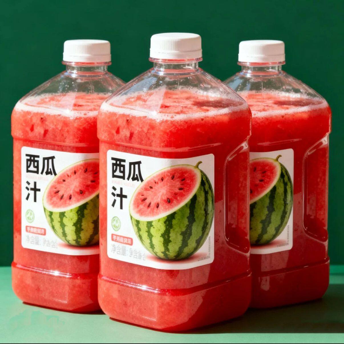 100%NFC冰西瓜汁饮料新日期2大瓶装纯果汁清甜爽口批发无添加饮品