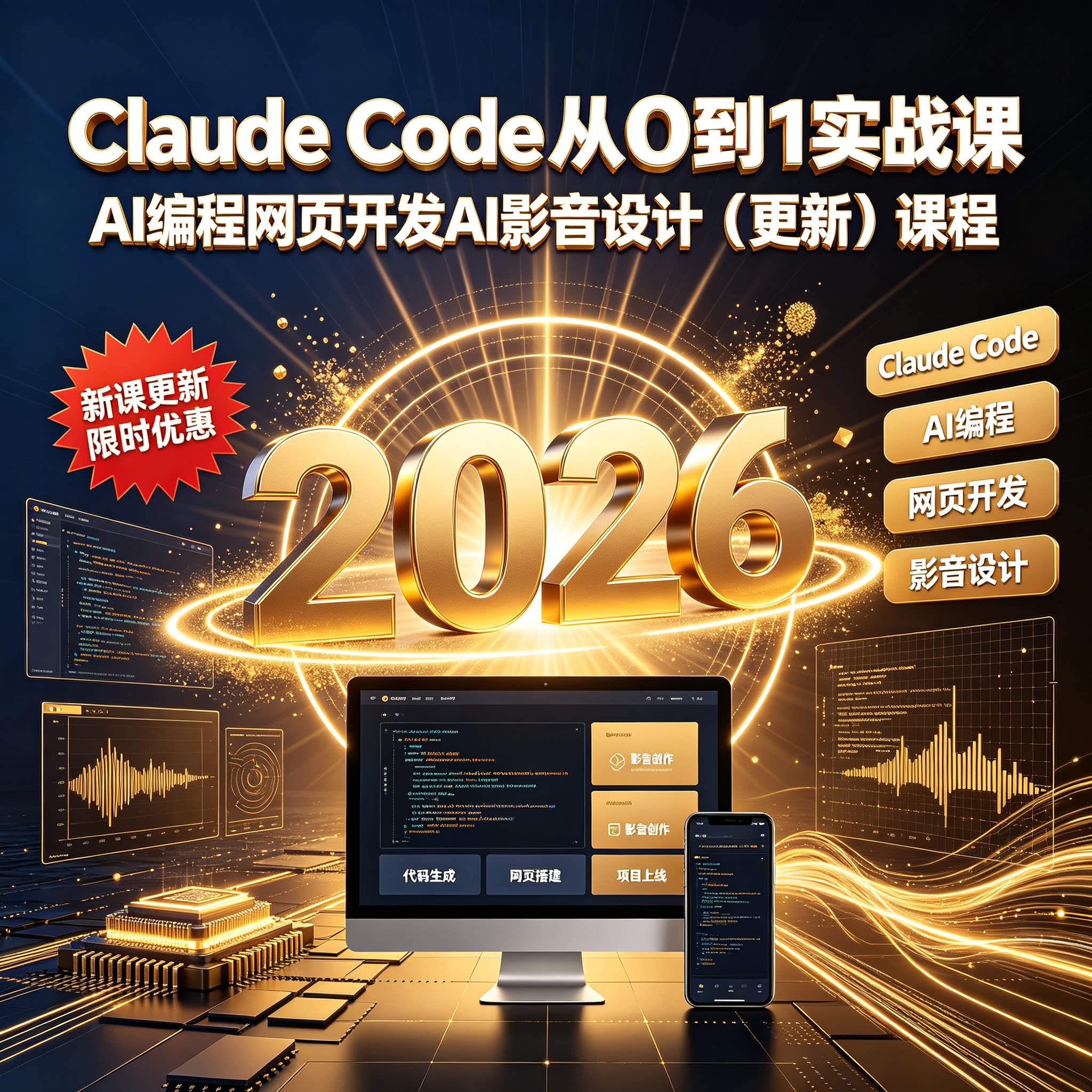 Claude Code从0到1实战课AI编程网页开发AI影音设计（更新）课程图片