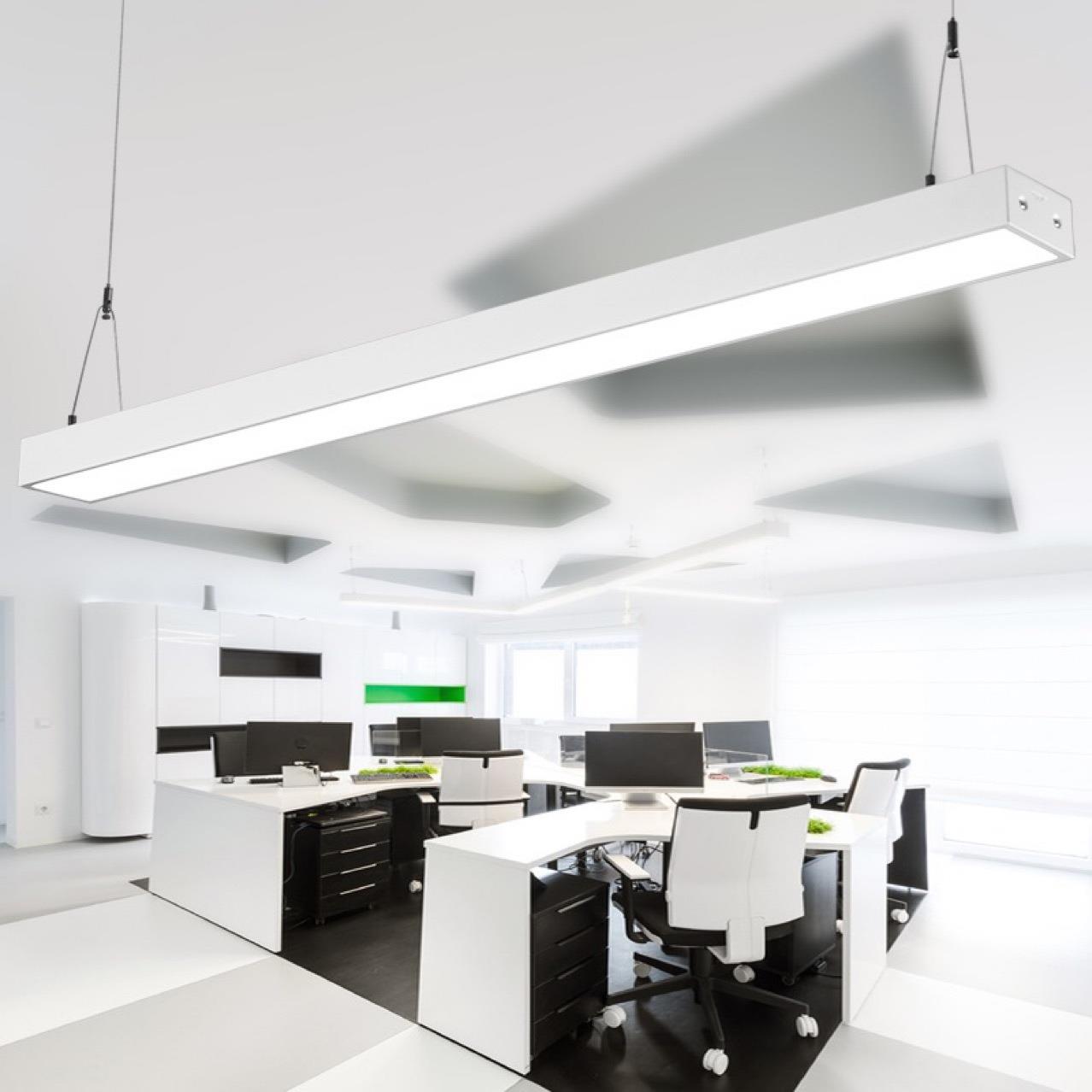 阳光照明led办公吊线灯黑壳白壳方通吊装吸顶装10cm20cm工程商场