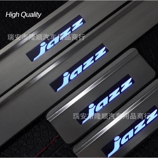 适用03-07款飞度JAZZ 带灯门槛条 LED迎宾踏板 JAZZ 不锈钢