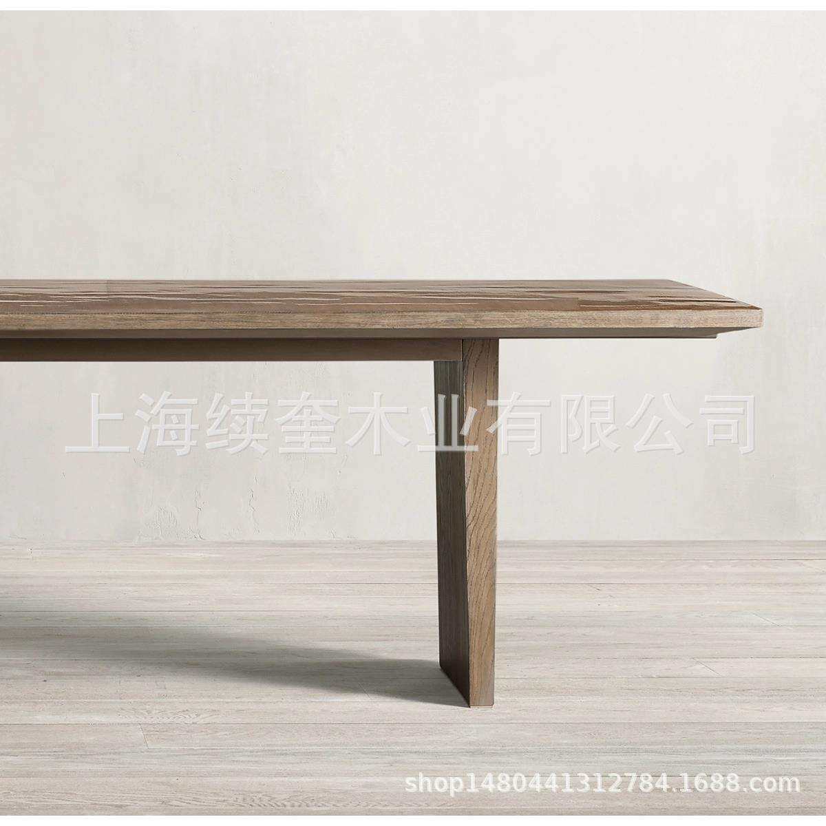 RH美式实木长桌餐桌椅家具 设计师外贸出口跨境电商亚马逊供应商