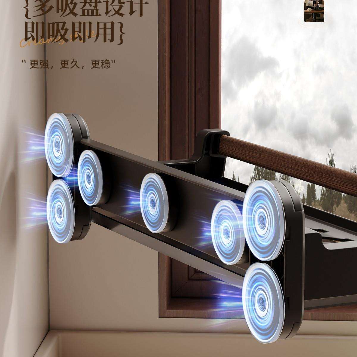 胡桃吸盘碗架收纳架免打孔厨房置物架壁挂墙上碟架放碗盘沥水架子
