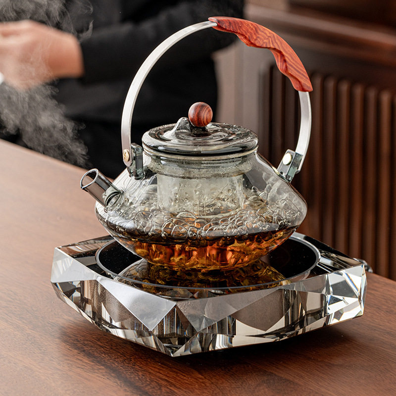 水晶电陶炉煮茶器炉烧水壶泡茶玻璃壶家用小型茶炉围炉煮茶壶套装