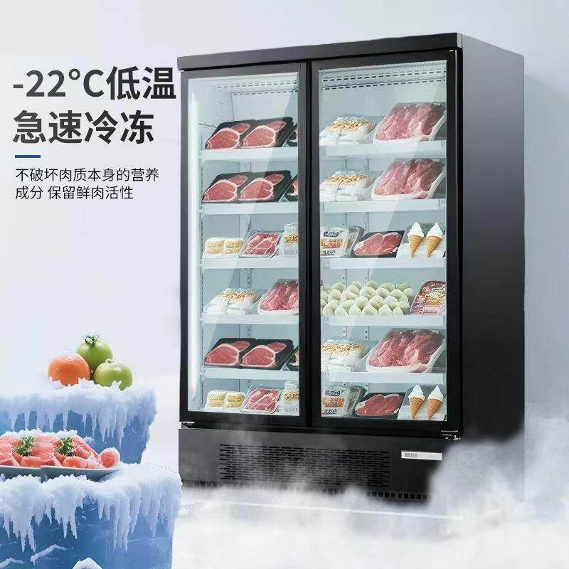 双门冷冻展示柜餐饮店食品储冰柜立式冰柜商用冰箱冰块冷冻柜