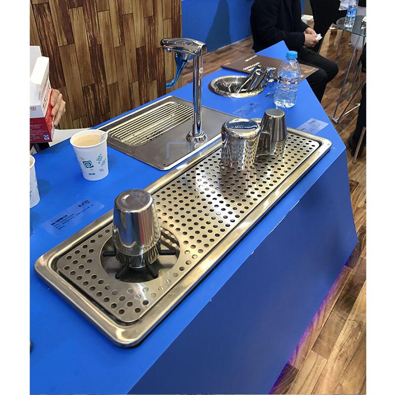 不锈钢自动洗杯器 酒吧水吧台免清洗冲洗槽龙头 高压水吧洗杯设备
