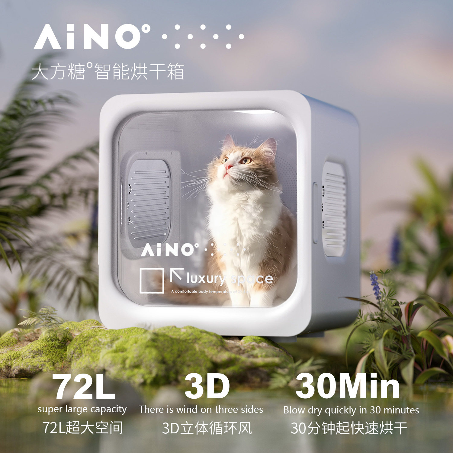 宠物烘干箱猫咪自动吹干机家用洗澡吹毛狗狗烘干机吹风智能30分钟
