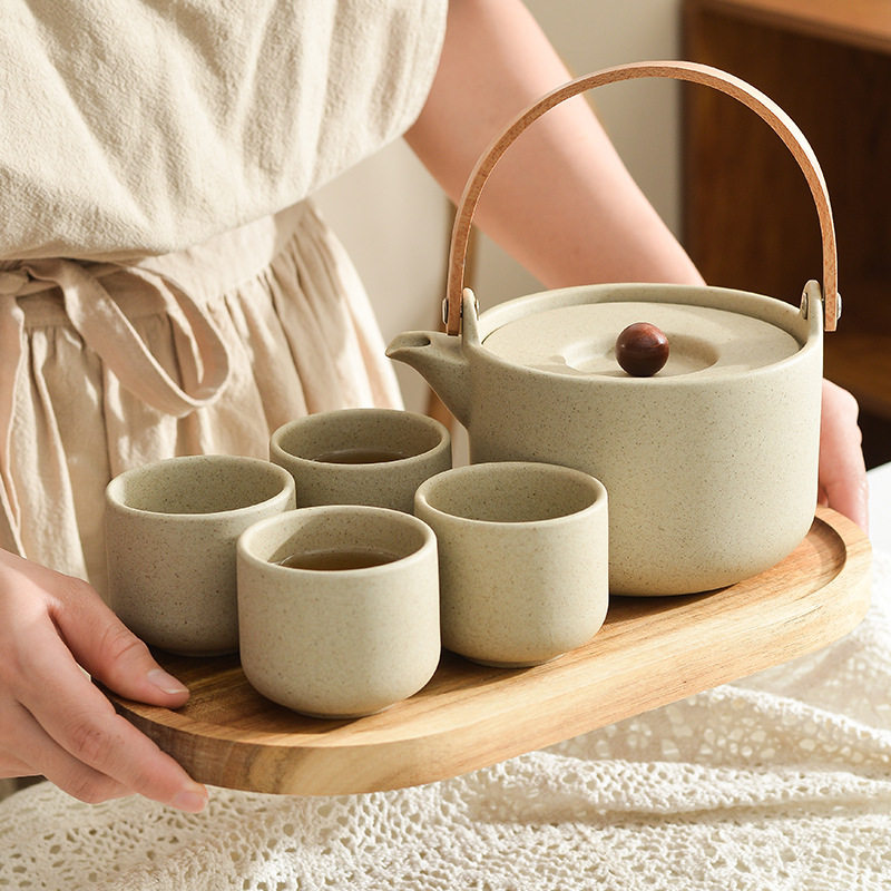 围炉煮茶具套装陶瓷茶壶泡茶家用干泡台茶盘耐高温烧水壶冷水壶杯