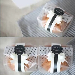 热卖磨砂面包袋土司包装袋100个/包黑色圆点烘焙饼干包装袋