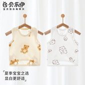 无袖 贝乐咿婴儿背心夏季 半背T恤纯棉A类薄款 男女宝宝吊带上衣内搭