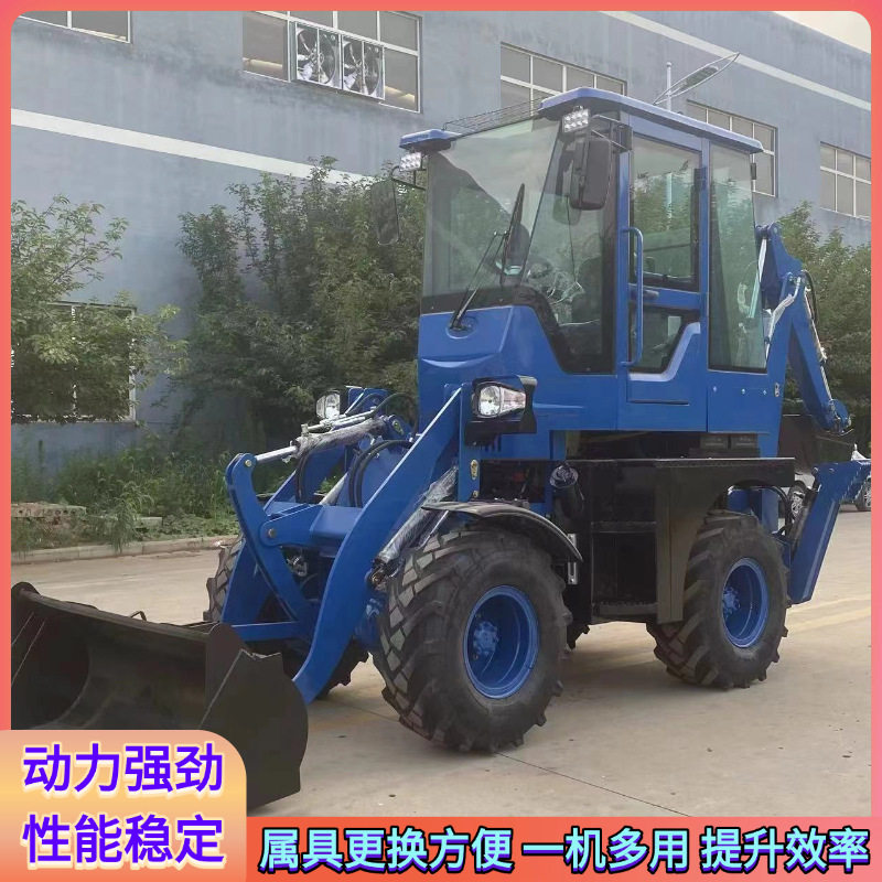 外贸出口两头忙 公路建筑施工反铲装载机 狭窄场地自由移动两头忙