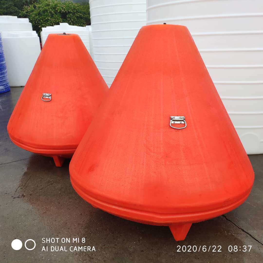 塑料警示浮标 拦截带LED灯三角锥形区域隔离水上监测航标