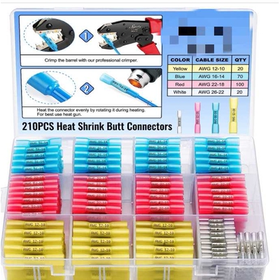 BHT210PCS防水中间端子热缩绝缘中接端子中间直通连接器