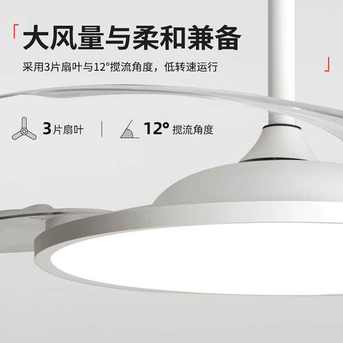 吸顶风扇灯一体超薄2025新款智能吊扇灯卧室餐厅电扇灯中山灯具