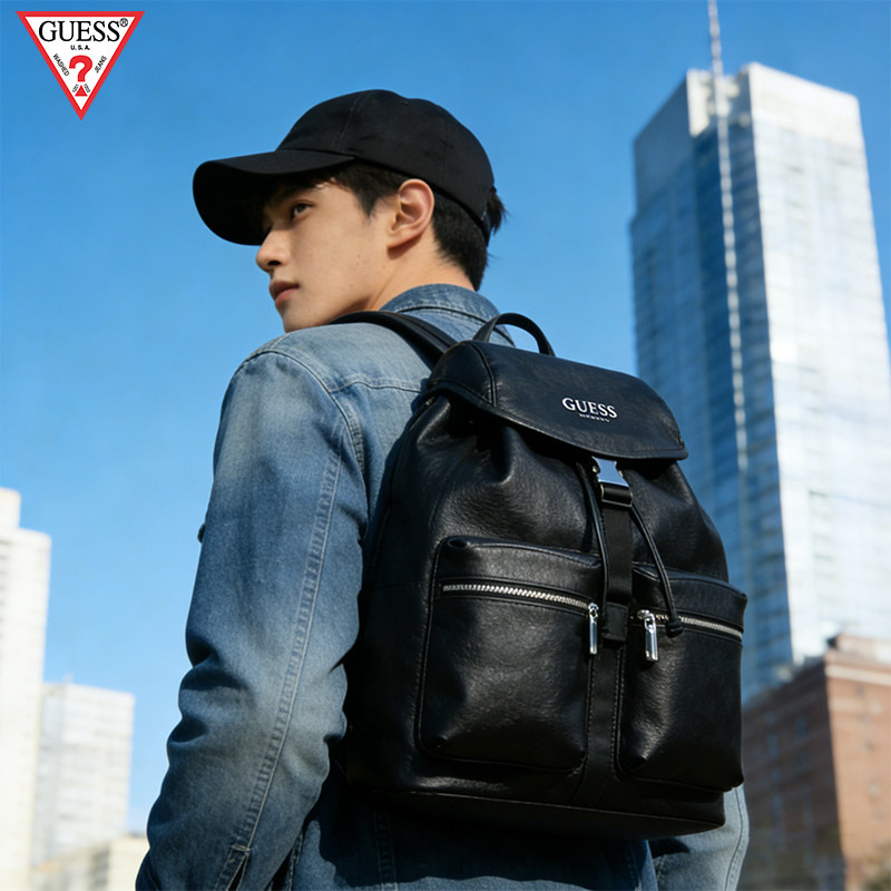 GUESS背包双肩包通勤包书包大容量新款男士包包高级感轻奢小众