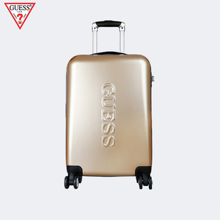 GUESS拉杆箱万向轮旅行箱金色登机箱光滑硬壳可贴纸20/24寸