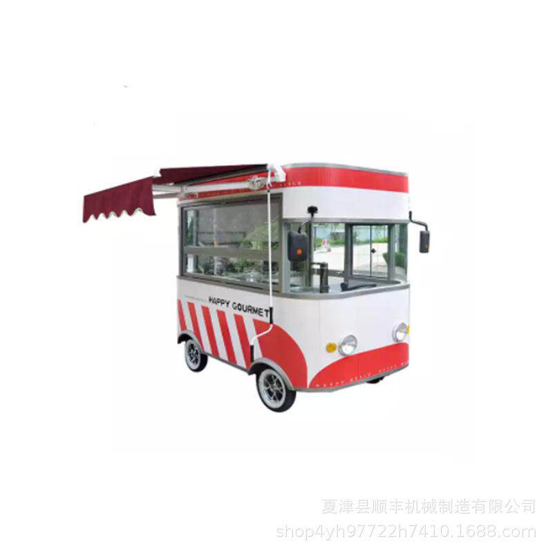 电动四轮油炸烧烤车多功能早餐流动铁板烧摆摊车章鱼烧小吃奶茶车