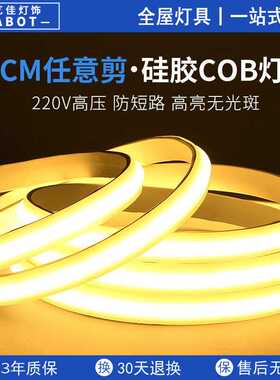 灯带led条自粘超薄线形灯槽客厅家用吊顶220v防水超亮COB硅胶软灯