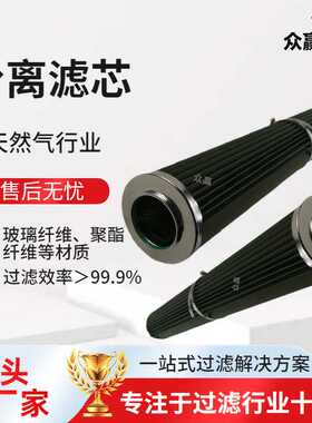 众赢环保 电厂分离管道过滤疏水性气液分离滤芯PSH80H1