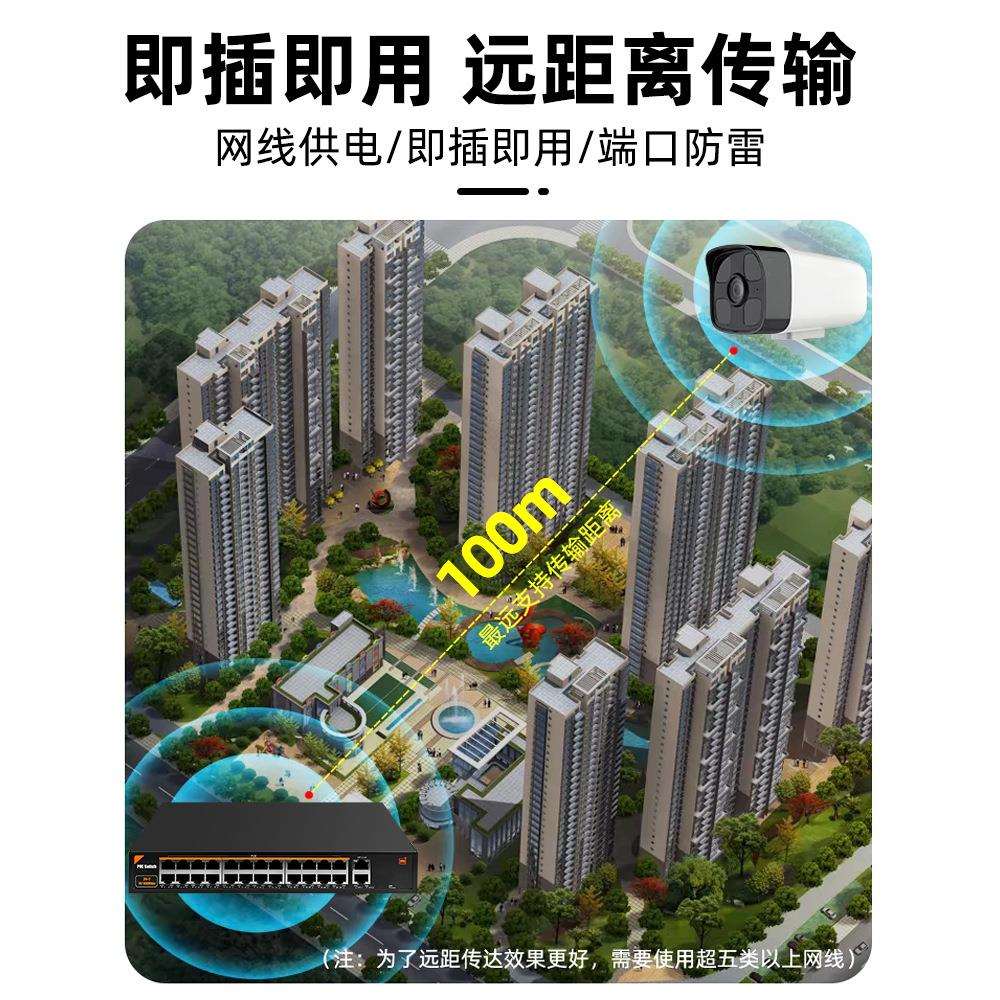 万视24路非标POE交换机门禁室内楼宇系统可视对讲智能远距15V/24V