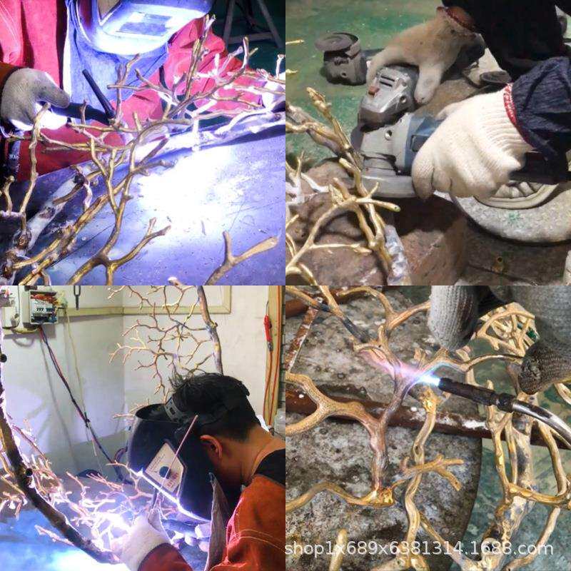 法式全铜客厅吊灯轻奢树枝灯美式水晶灯卧室餐厅主灯网红中山灯具