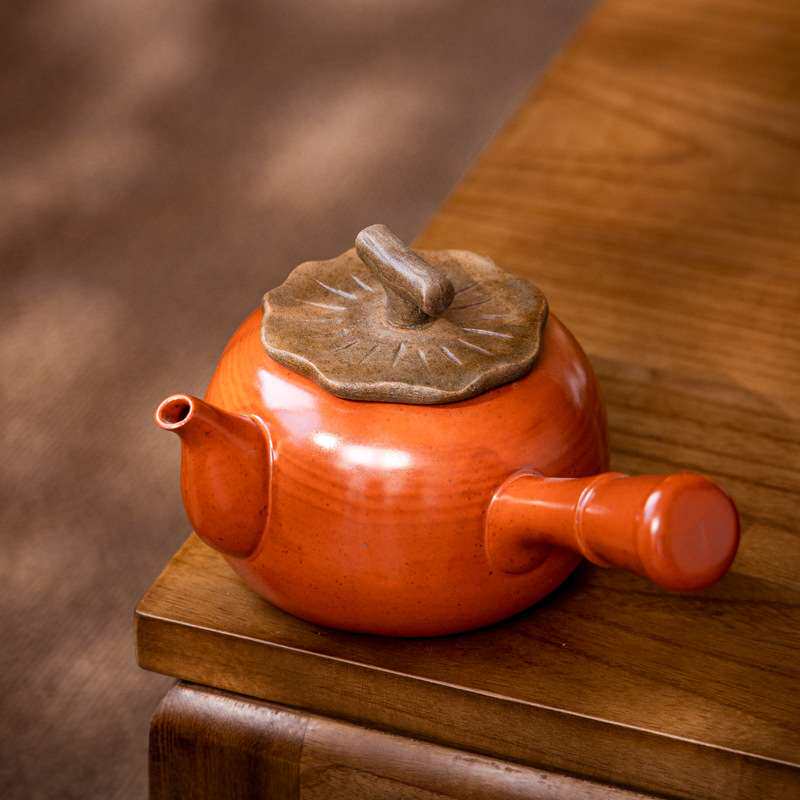 柿事如意围炉煮茶壶罐罐茶烤奶茶侧把壶碳火煮茶炉明火干烧煮茶器