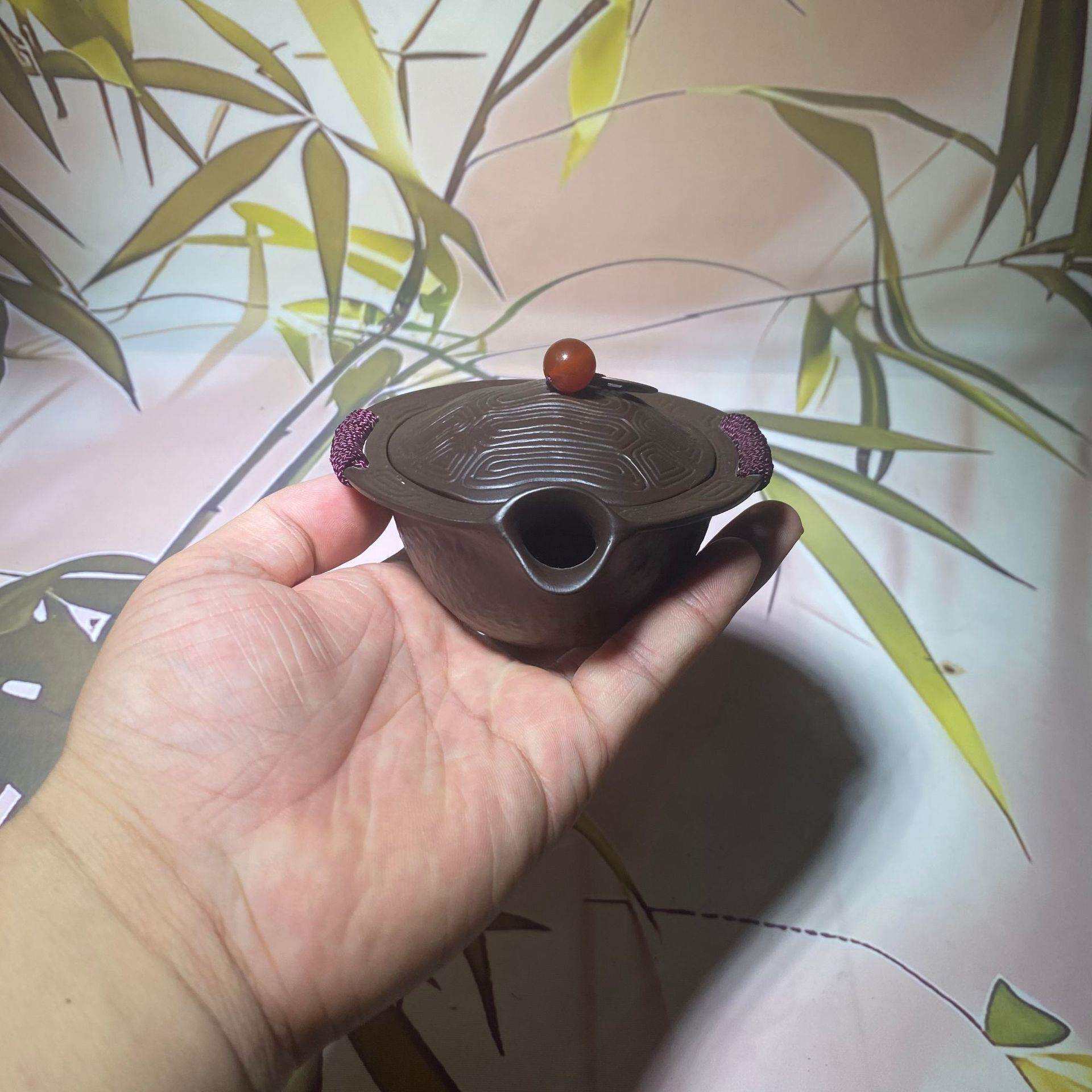 原矿宜兴紫砂富甲一方紫泥手工公道壶公道杯配件泡茶器茶玩把玩件
