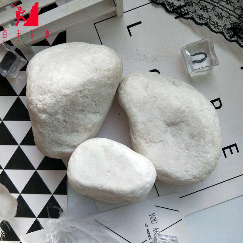 白鹅卵石雪花白石子鱼缸装饰铺地鹅卵石装饰用白石子汉白玉