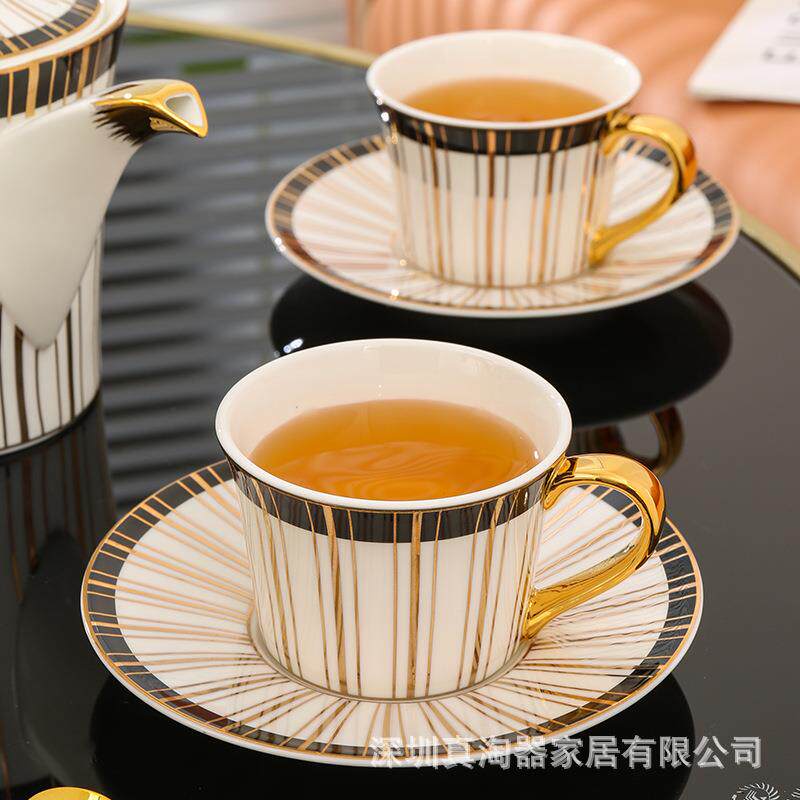 美道 琴瑟和谐 咖啡杯子高档精致高级茶壶杯套装骨瓷下午茶茶具