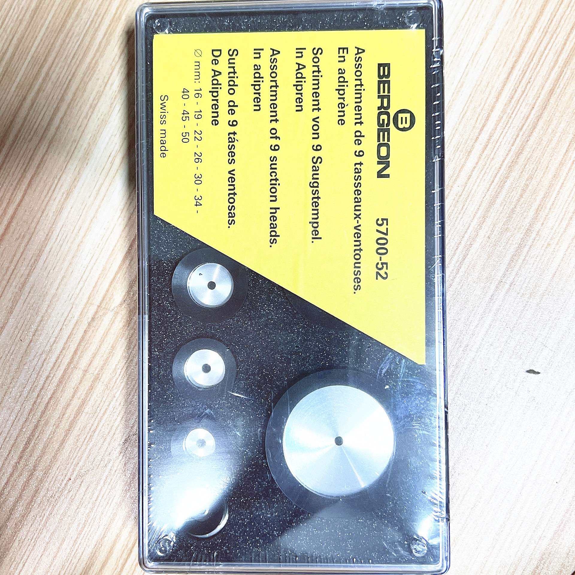 修表工具 博格BERGEON 5700-52 9块胶制圆环底盖吸盘 软胶