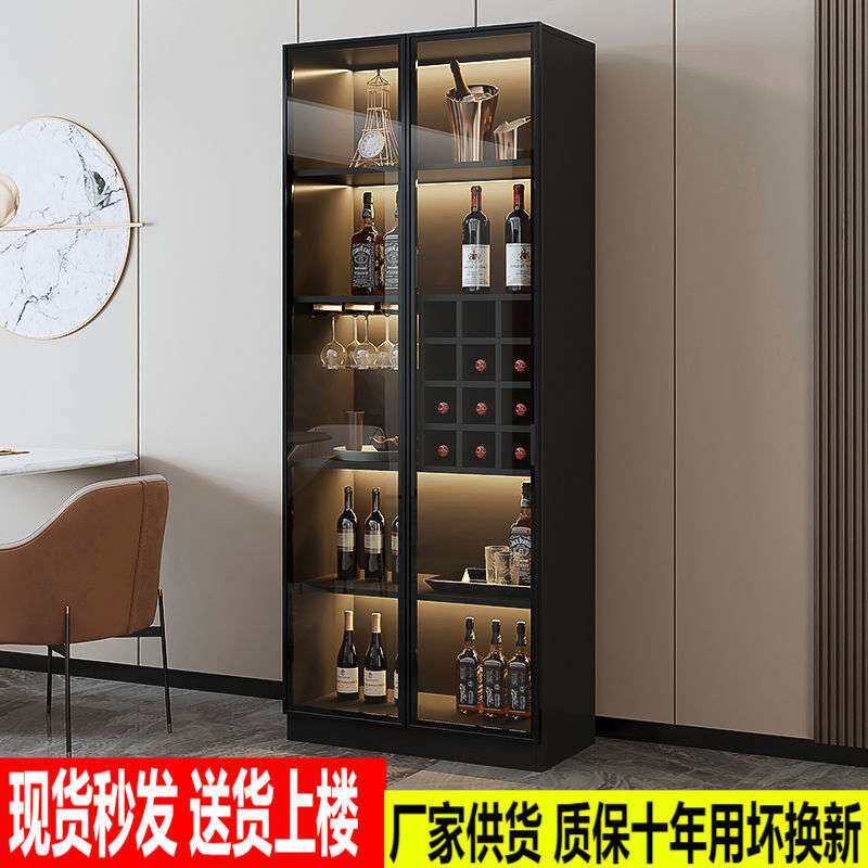 意式轻奢酒柜客餐厅柜子靠墙边柜玻璃门展示柜家用小型储物柜