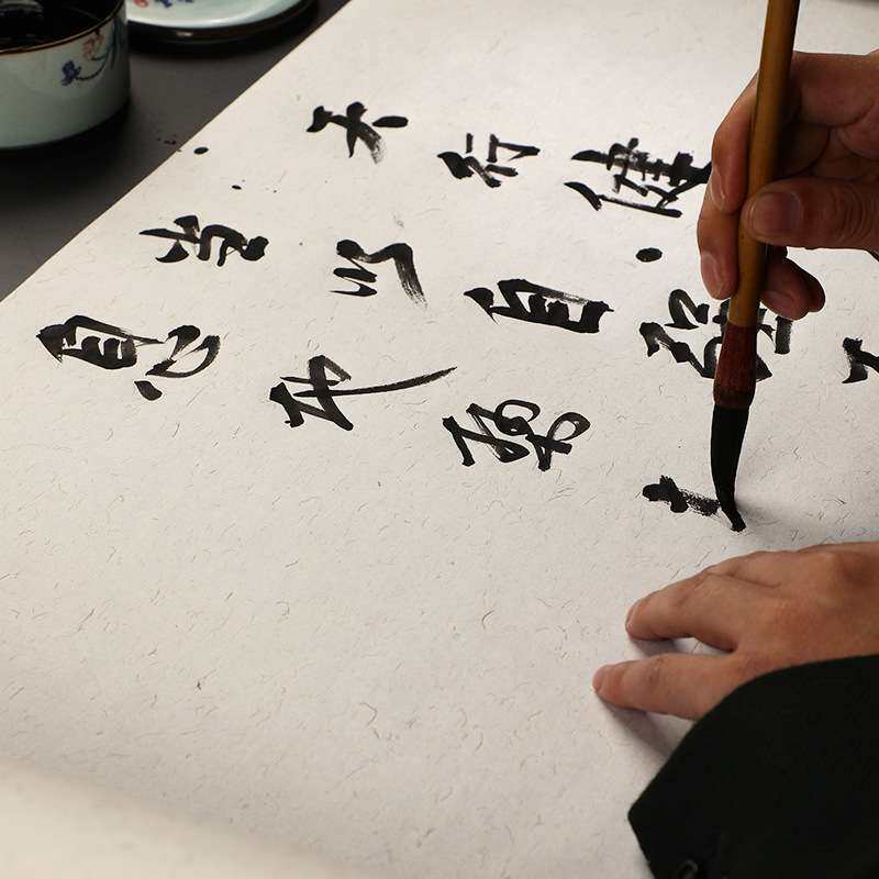 百米长卷麻纸半生半熟白色毛笔书法国画创作生纸长卷书法作品纸