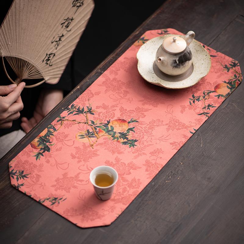 新中式禅意茶席专用茶桌布垫防水茶道垫子茶垫桌旗茶台吸水茶杯垫