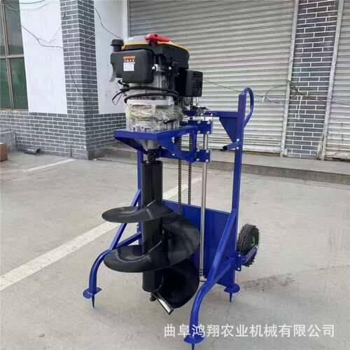 地钻挖坑机全自动脚踏钻坑机12马力地钻工地打孔果园种树钻坑机